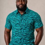 Emerald Wave Short Sleeve Shirt for Men