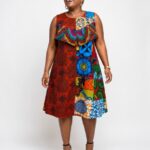 Women’s Multicolor African Print Flare Dress