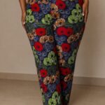 Women’s Palazzo Pants Ankara Wax Floral Boom Wide Leg Casual Trousers