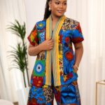 Women’s Two Piece Short Set Multicolor Mosaic Casual Outfit